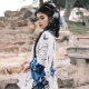 Photo Studio New Chinese Style National Style Qinghan Women's Improved Hanfu Blue and White Porcelain Gamed Clothing Horse-faced Skirt suit Travel Photography Clothing