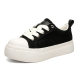 Big Shoes Black and White All-match Canvas Shoes for Boys Niche Thick Sole Height Increasing Fashion Casual Shoes Ugly Cute Shoes Trendy Board Shoes