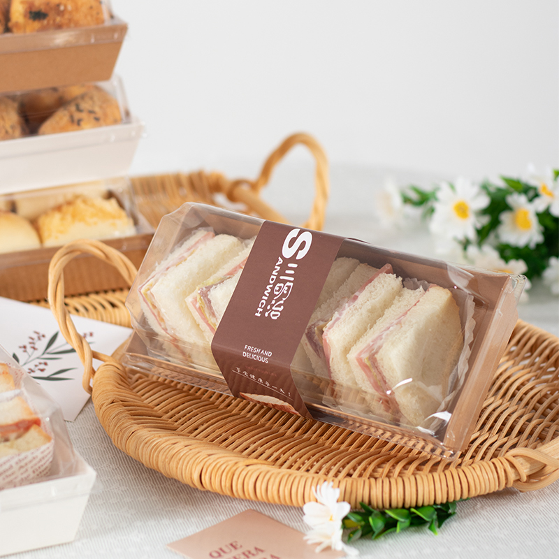 Sandwich toallas, caja de nieve, pastel de carne, caja de embalaje de pastel, caja de embalaje de panadería