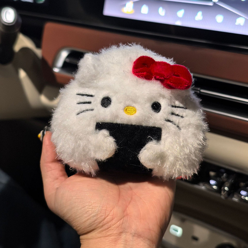黑色草帽kitty帽宝宝挂件爱心扣公仔玩偶可爱赫本风挂饰钥匙扣|undefined