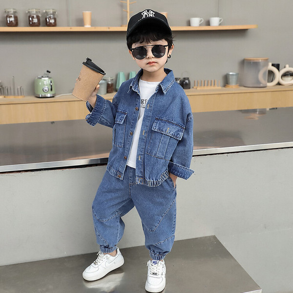 denim children's solid color set for boys