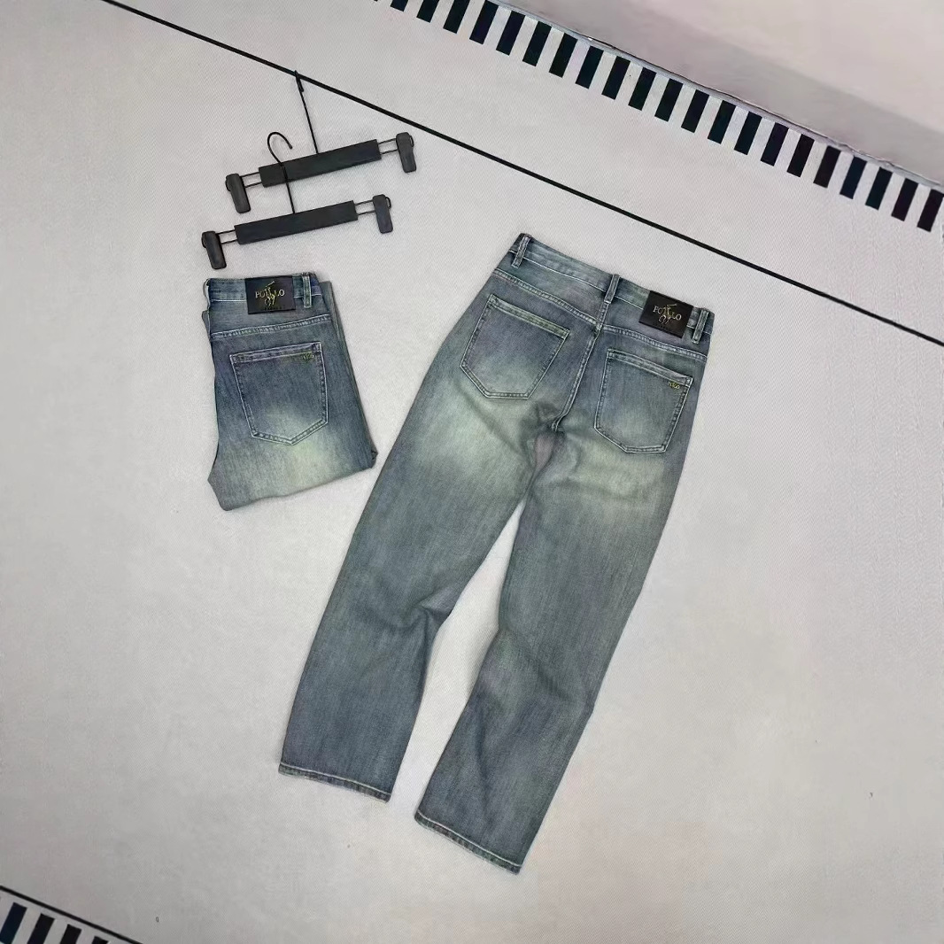 라프 로렌 폴로 남성용 블랙 가죽 골드 라벨 캐주얼 청바지 해외 직배송