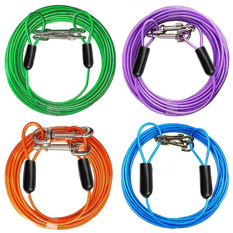 Фабричная индивидуальная стальная проволочная поводок для кошек и собак, антигрызущий, водонепроницаемый, утолщенный поводок для собак, поводок для прогулок с 360-градусным вращающимся крючком на Amazon.