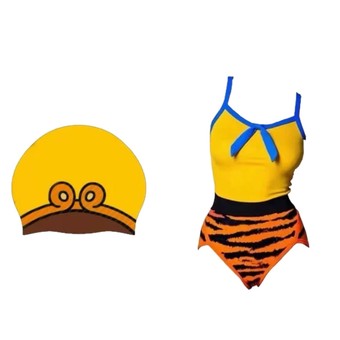 美猴王孙悟空个性竞速泳衣鸾玟单层时尚泳衣中国风原创带配套泳帽