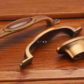W9R加厚全实心美式玛瑙拉手欧式橱柜古铜抽屉陶瓷中式拉手柜门把
