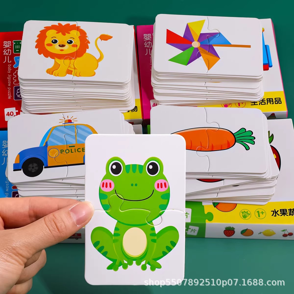 Puzzles infantiles de pareja para bebés de 3 a 6 años de edad, tablero de tarjetas para niños y niñas, juguetes planos