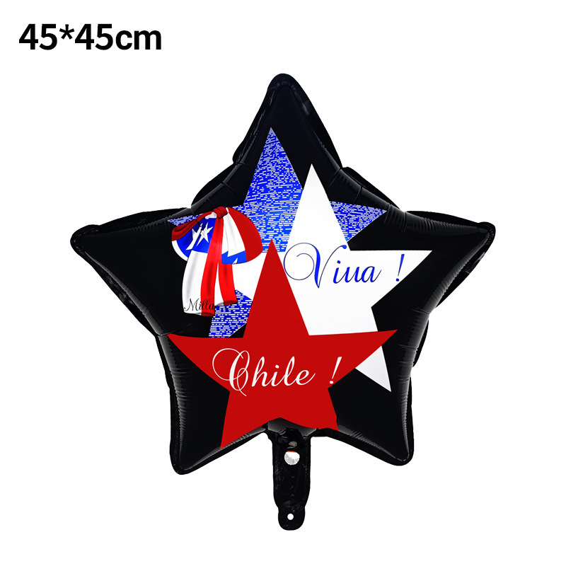 Globo de aluminio redondo de 18 pulgadas con bandera de Chile, para Día Nacional