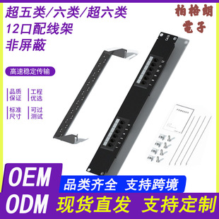 12/24/48-Port Category 5E/Category 6/Category 6A Unshielded Network Patch Panel Cat5E/Cat 619inch