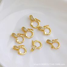 厂家直销14k18k金保色翡翠水晶佛牌吊坠镶嵌连接扣挂绳万能扣配件