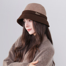 赫本风羊毛帽子女秋冬法式复古小香风盆帽气质名媛冬季保暖渔夫帽