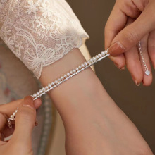 s925纯银双层珍珠碎银子手链女轻奢小众高级感天然淡水珍珠手饰潮