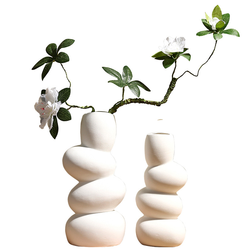 Fronteriza in-viento vasos de flores Nordic quema flores falsas flores secas adornos de cerámica en el hogar sala de estar vasos de flores contenedores