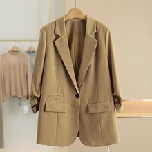 W221 春季新款一粒扣七分袖休闲百搭小西装外套