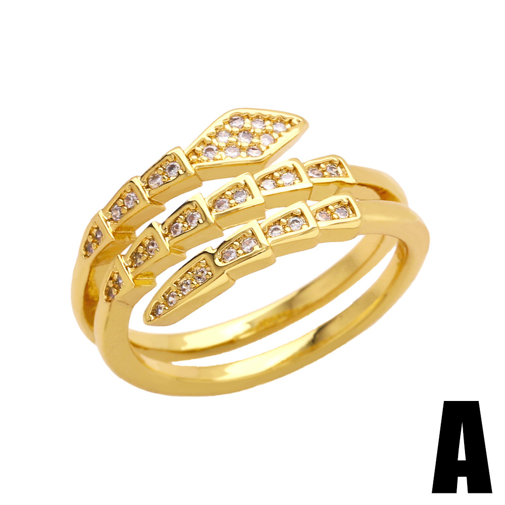 opening ring zircon snake ring tide snake bone index finger ring