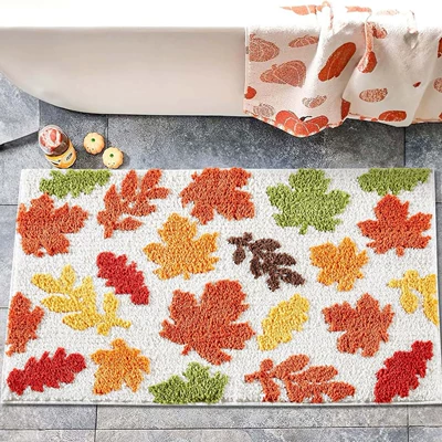 Avtomobil döşəmə paspasları – Cute Autumn Pumpkin Car Floor - 717fyrdd-9-4060cm-imitation-cashmere-dot-plastic-bottom
