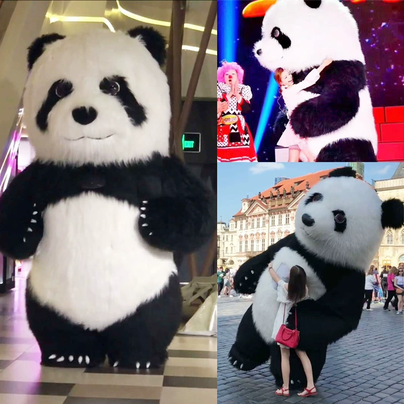 Inflatable cartoon doll, battery, strawberry, air fan, charger, backpack, panda