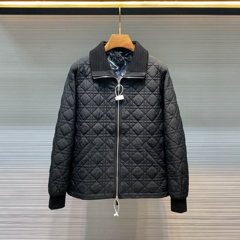 [Cd Version] Silk Cotton-Filled Autumn and Winter Men's Classic Cannage Pattern Quilted Fashionable Versatile Jacket Cotton Coat