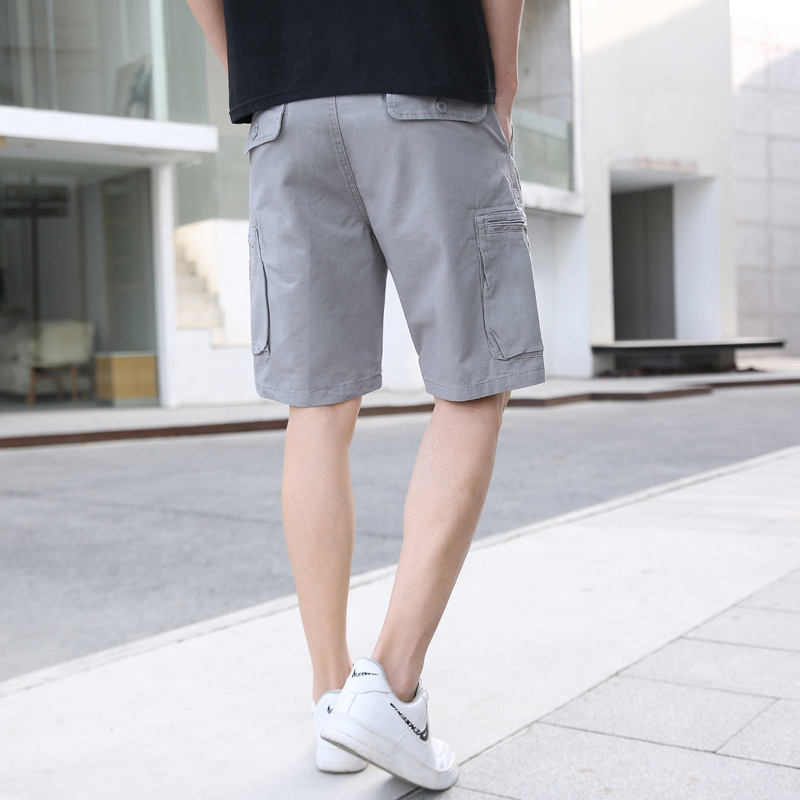 2022 verano Comercio exterior estilo coreano recortado pantalones cortos hombres rectos multi-Bolsa de ropa de trabajo cortos ins moda de los hombres jóvenes pantalones Casuales