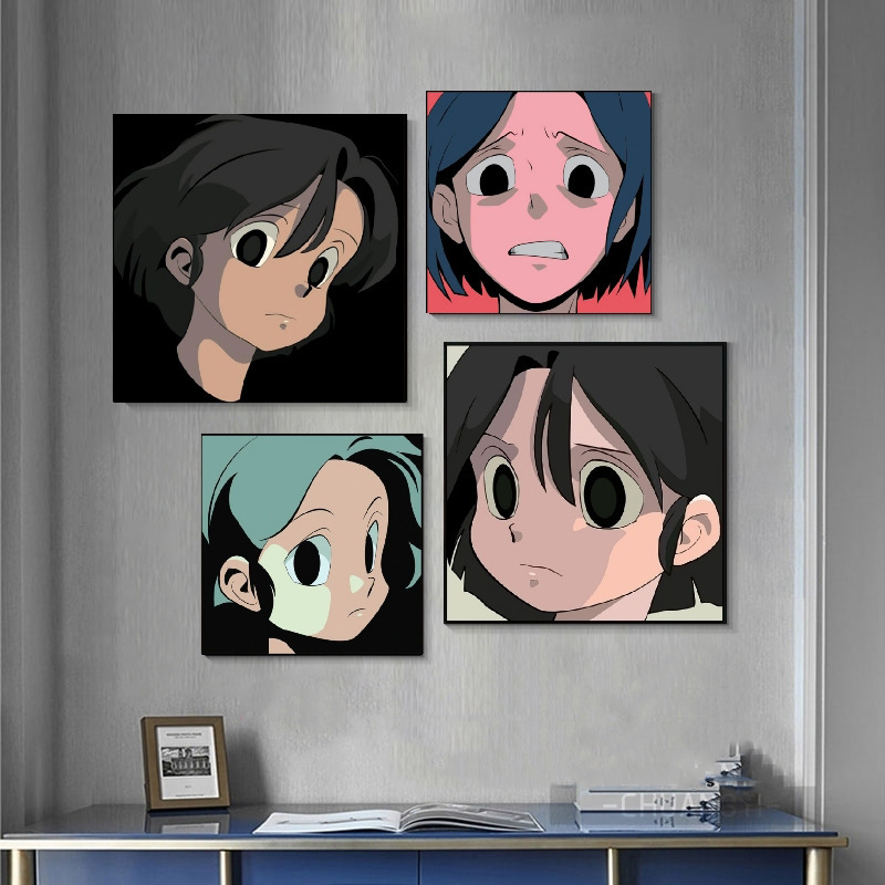 Aokizy Decorative Painting for Living Room, Trendy Brand Studio, Retro Anime Sofa, Bedroom Bedside Mural, Vintage Style