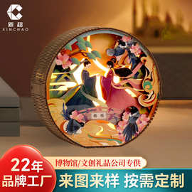 创意3D立体木雕灯DIY手工拼装光影氛围灯国潮文创工艺礼品木雕灯