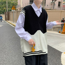 秋装马甲针织衫男休闲无袖外套秋季2022新款v领潮流毛线衣潮韩版
