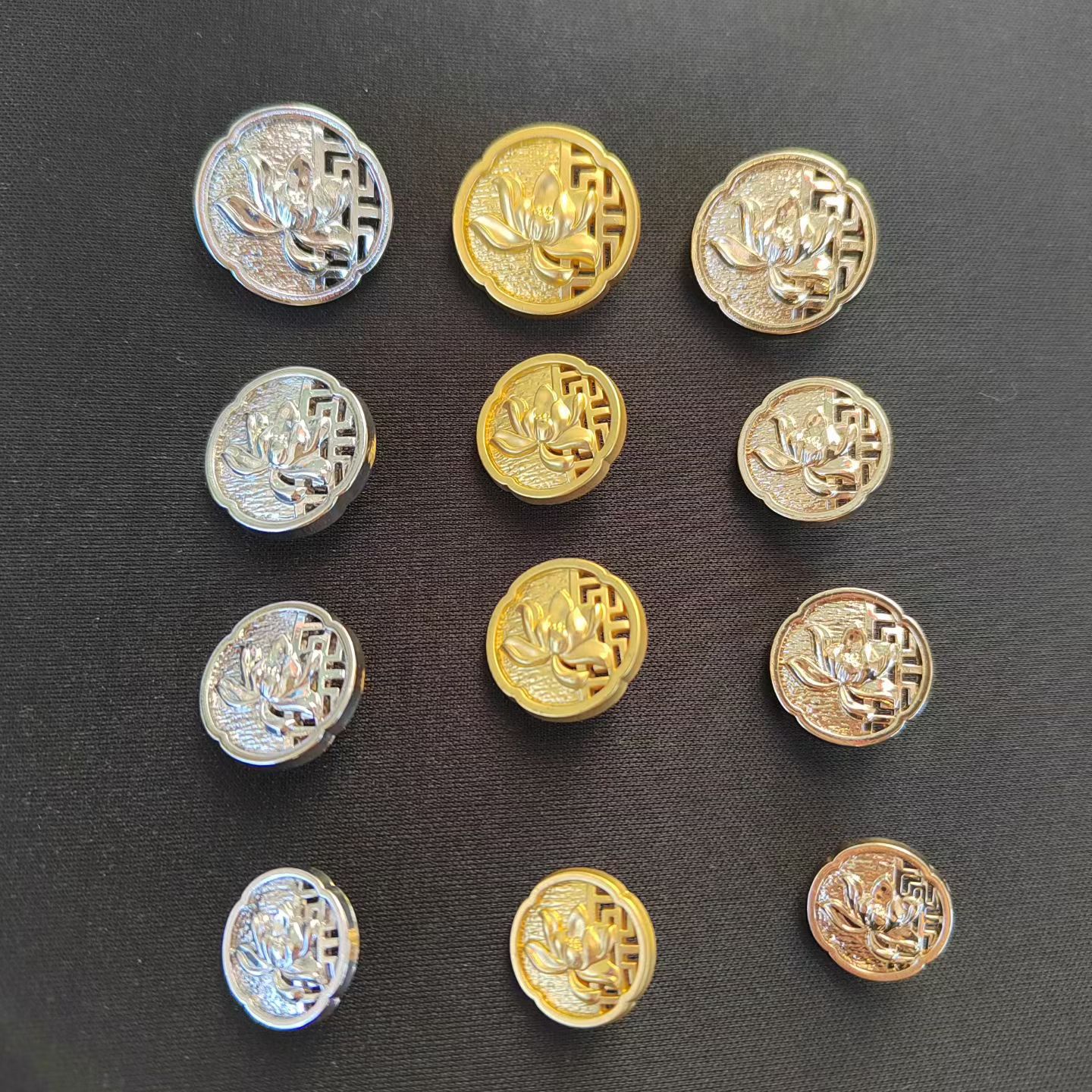 国风花型款合金手缝钮扣 冬大衣前排缝纫扣子 多色可选