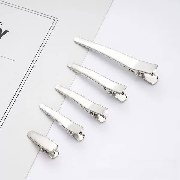 Silver Black Metal Duckbill Clip, Pointed Clip, Alligator Clip, Bow DIY Hair Clip, Bird Spring Clip