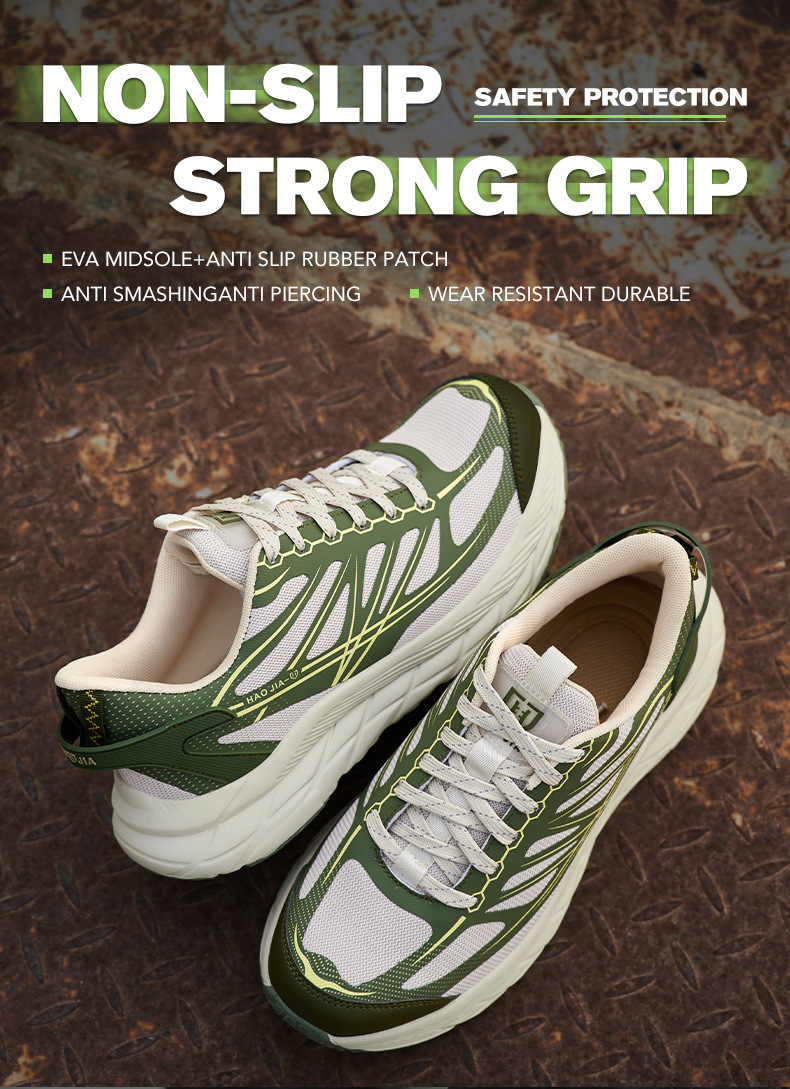Men Special Work Shoes Haojia New Lightweight Breathable Wear-Resistant Steel Toe Safety For Men Anti-Smash Anti-Puncture Protective Work Shoes_vogvips.com