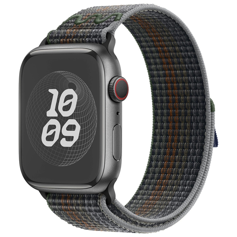 Н Rolex? нет: Apple, nylon woven watch strap with velcro
