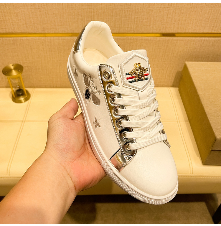 Herren Leder Sneaker Weiß Flach Alltag Freizeitschuhe Herren_voghion.com