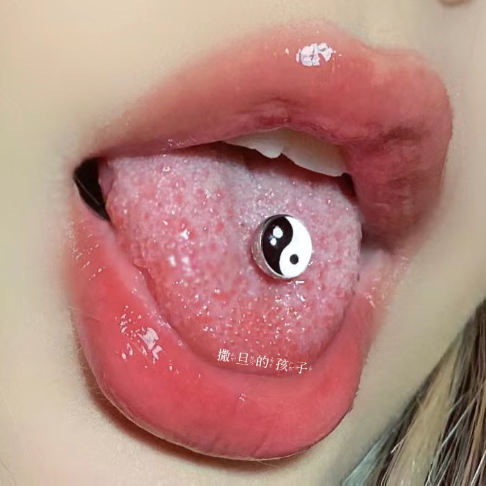 Labret stud lip piercing jewelry styling detail