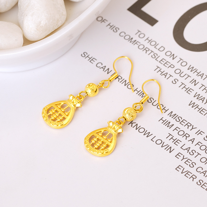 Pendientes de camelia de estilo antiguo Pendientes de verano de alta calidad para niñas con borlas Pendientes de oro de arena vietnamita que no se desvanecen durante mucho tiempo
