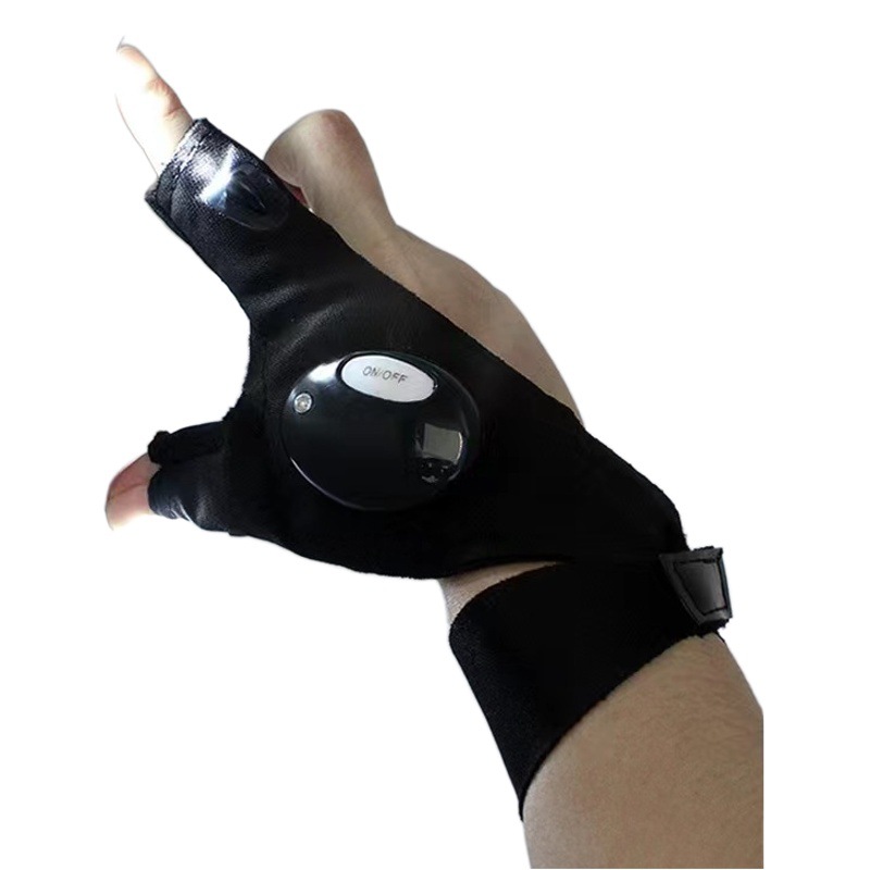 Transfronterizo en stock linterna LED luminoso guantes de pesca reparación de emergencia guantes de iluminación de pesca de noche guantes de luz de dedo