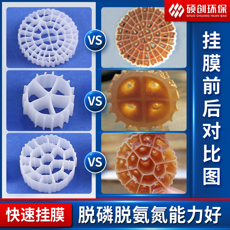 Tratamiento de agua MBBR embalaje acuario de peces filtración activa suspensión PE biofilmembrana de cultivo de bacterias k1k2k3 embalaje de lecho fluidizado