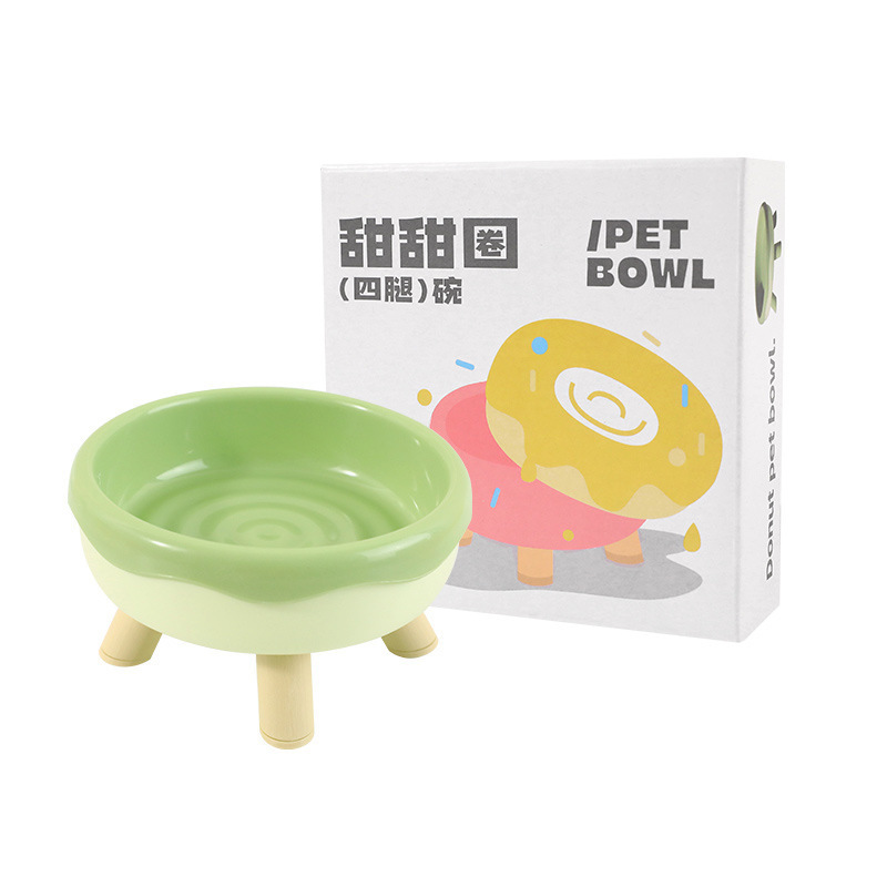 现货甜甜圈高脚碗防打翻喝水碗保护颈椎狗碗狗食盆宠物碗批发猫碗|undefined