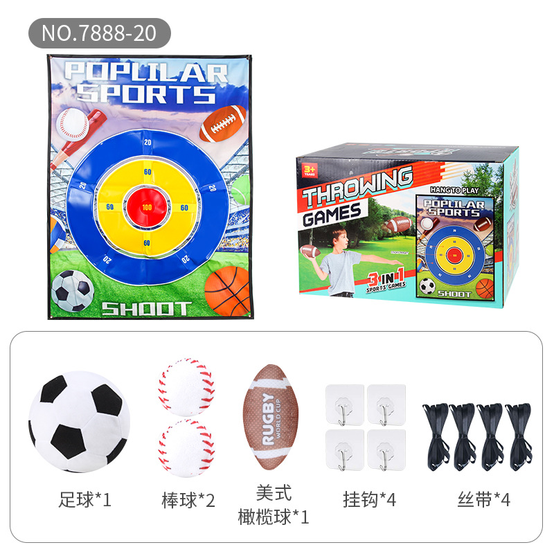 Juego de juegos de fútbol para niños, blanco de nueve cuadrados, manta de juego de rugby, deportes de ocio, juguetes de interior y exterior