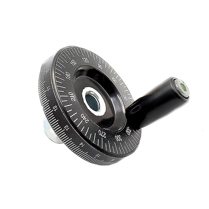 厂家供应双福条尼龙可折叠手轮刻度手轮铝合金带转动手柄手轮手摇