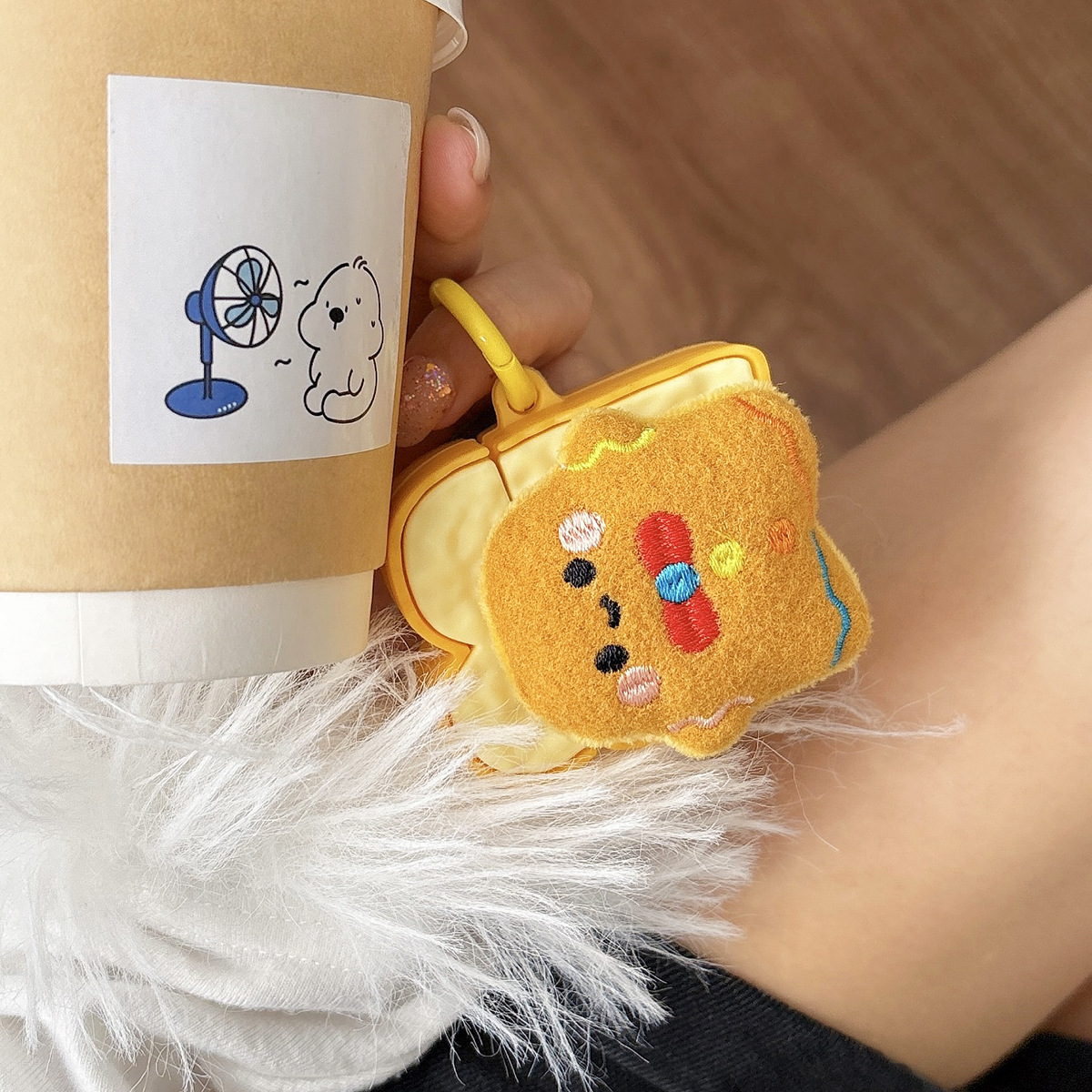 Pan de jengibre para hombre tostado para AirPods Pro 1 / 2 generación cubierta de auriculares Bluetooth 3 / 4 portátil