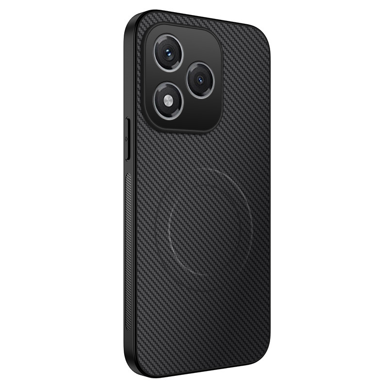 新しい Huawei Honor 400 カーボンファイバーレザーテクスチャ磁気電話ケース X8C オールインクルーシブレンズ落下防止保護カバー|undefined