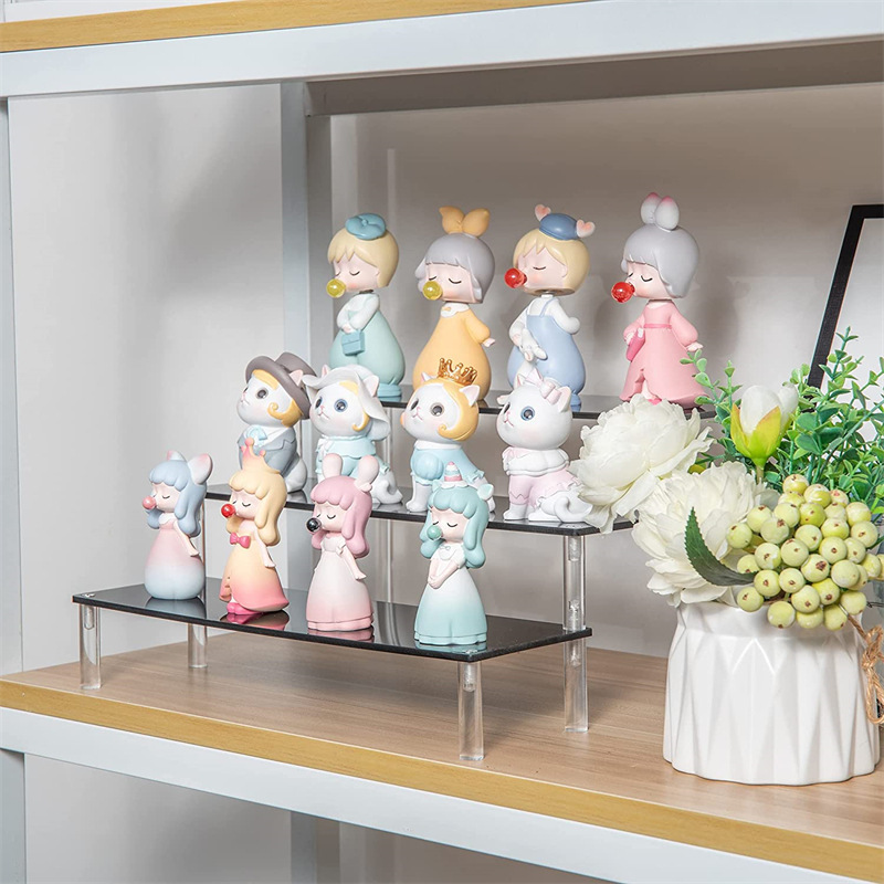 3层阶梯亚克力展示架手办架甜品化妆品摆放架超市零食食品置物架