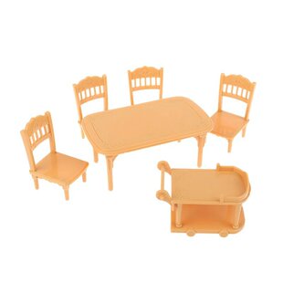 1:12 dollhouse dollhouse mini model scene miniature accessories dining table and chair 6-piece set plastic