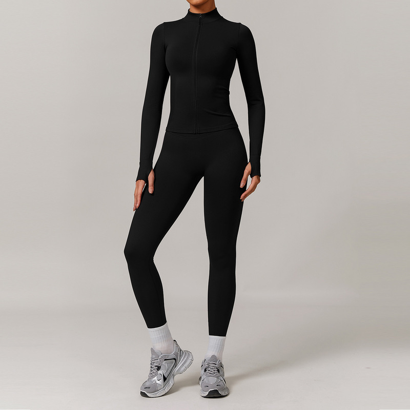 沢創欧米シームレス美背ヨガ服セットランニング速乾ガードルトレーニング服セット女性7137|undefined