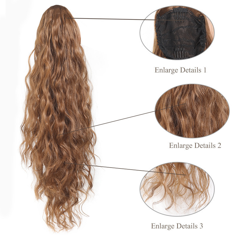 Queue de cheval synthétique ondulée avec cordon de serrage_voghion.com