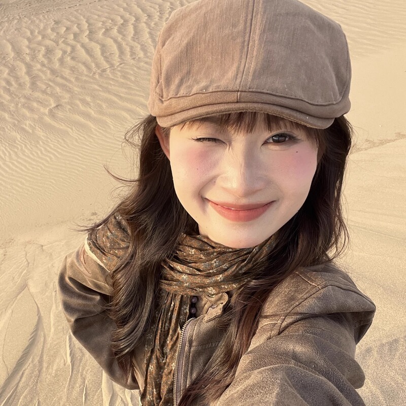 2025新款复古棕色贝雷帽女夏季洋气时尚前进帽显脸小百搭透气帽子|undefined