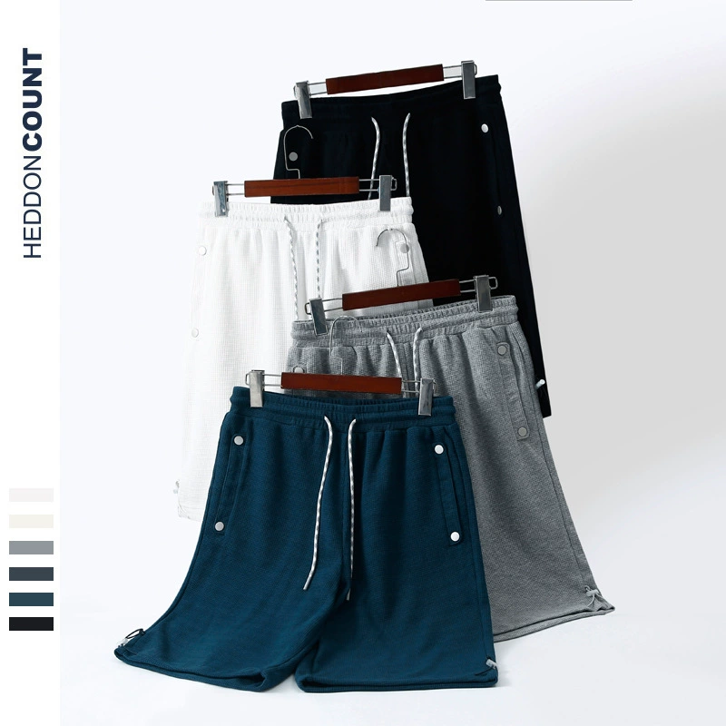 Мужские спортивные штаны Dengjue из вафельной ткани, 260 г, весна-лето 2025, с эластичным поясом, джоггеры, шорты-бриджи, летняя распродажа