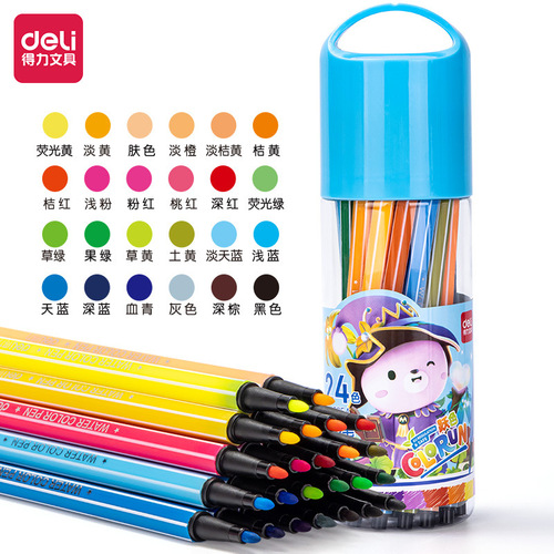 Deli Watercolor Pen Painting Drift Bottle Graffiti Primary School Student Tube Paint Brush Children's Watercolor Stationery Wholesale