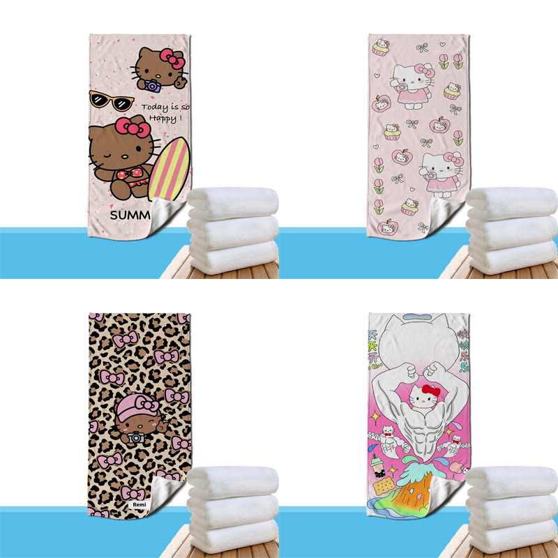 Yyx New Cute and Personalized Hellokitt Series Portable Running Sports Swimming Gym Absorbent Towel