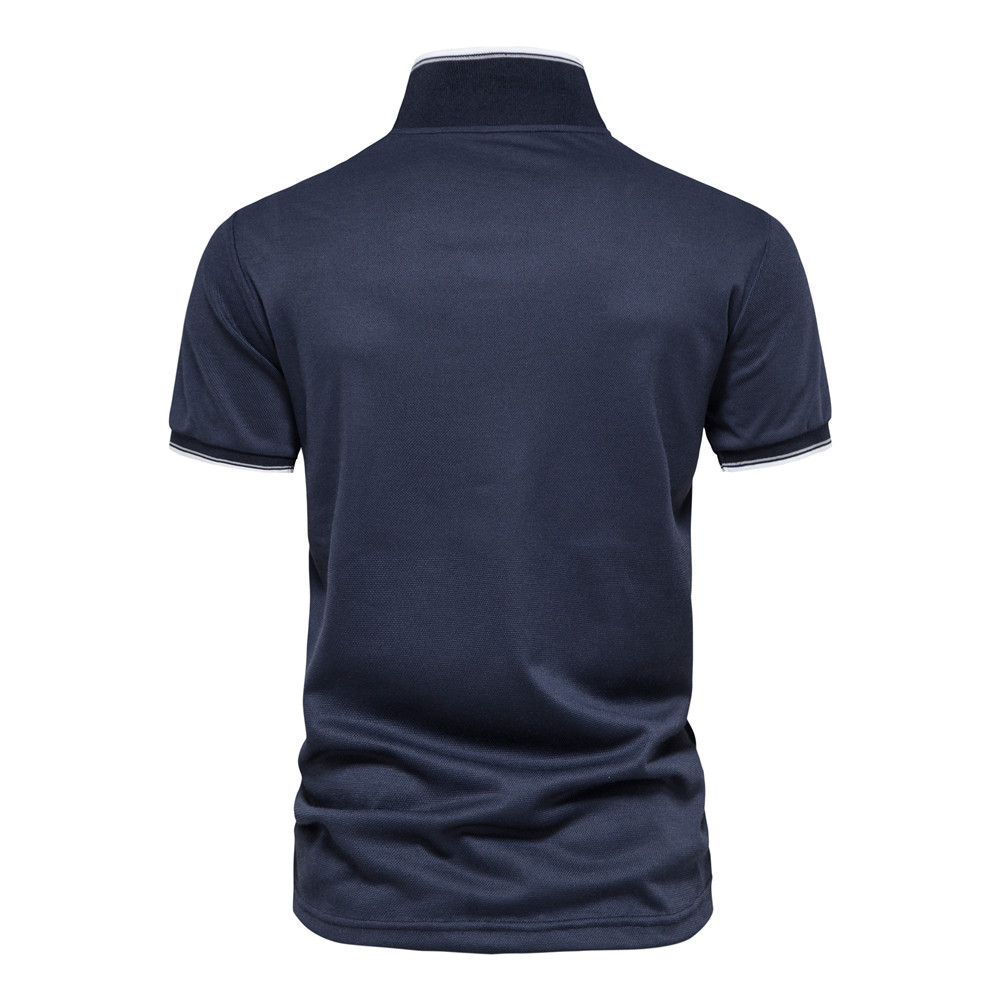 Men's Solid Color Washed Polo Shirt Men's Clothing display picture 5