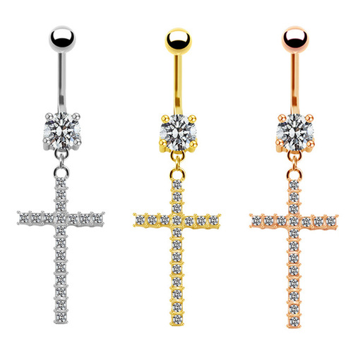 Gaby European and American cross-border cross navel ring navel ornaments navel nail pendant navel ring body piercing jewelry