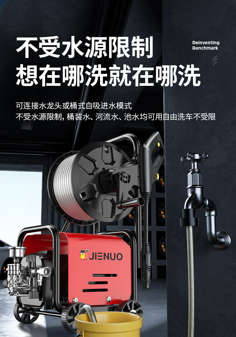 Car Washing Machine 220V Household High-Pressure Water Pump High-Power Booster Super Powerful Floor Cleaning Tool Car Washing Water Gun Cleaning Machine